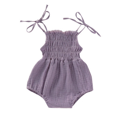 

Summer New Toddler Infant Newborn Baby Girls Boys Romper Sleeveless Solid Jumpsuits New born Sunsuit Playsuit 0-24M