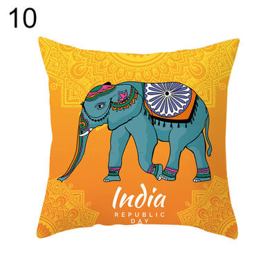

Mandala Elephant Heart Square Throw Pillowcase Cushion Cover Home Office Decor