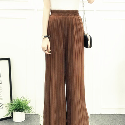 

Plus Size Wide Leg Pleated Palazzo Pants For Women Loose Belted High Waist