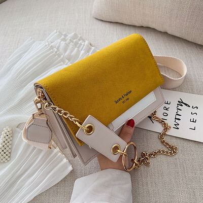 

Qiao Bani 2019 new Korean chic fashion matte hit color flip small square bag shoulder diagonal trend handbags