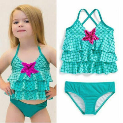 

USA Toddler Kids Girl Mermaid Swimwear Bathing Swimsuit Swimming Costume Summer