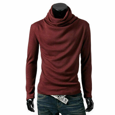 

Mens Casual Turtle Neck Pullover Knit Jumper Tops Warmer Sweater Shirt Blouse