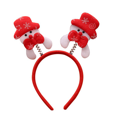 

Toponeto Hot Christmas Headband Santa Xmas Party Decor Double Hair Band Clasp Head Hoop