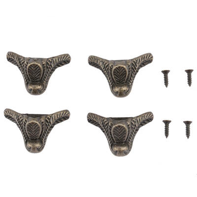 

Greensen 4pcs Antique Beast Shape Jewelry Chest Wood Box Decorative Feet Leg Corner Protector