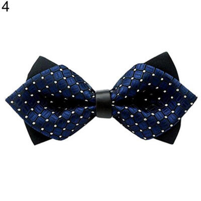 

Men Casual Sharp Corner Lattices Bow Tie Wedding Party Feast Adjustable Necktie