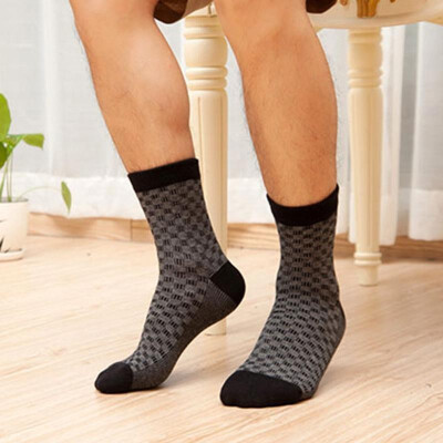 

Autumn Winter Men Cotton Socks Plaid Checked Business Casual Soft Warm Hosiery Calcetines