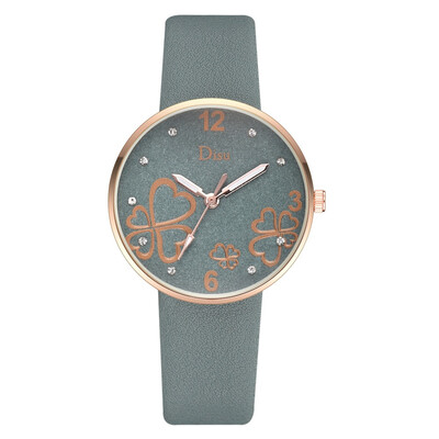 

Korean fashion print watch wish hot casual ultra-thin PU belt fashion watch retro watch