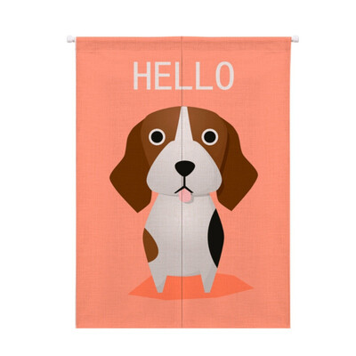 

Cartoon Animal Printed Cotton And Linen Japanese Style Doorway Curtain Hanging Tapestry For Home Decoration