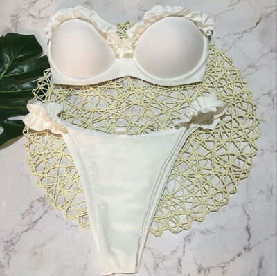 

Sexy Women Strapless Lace Swimwear Padded Push-up Swimsuit Beachwear Bikini Set