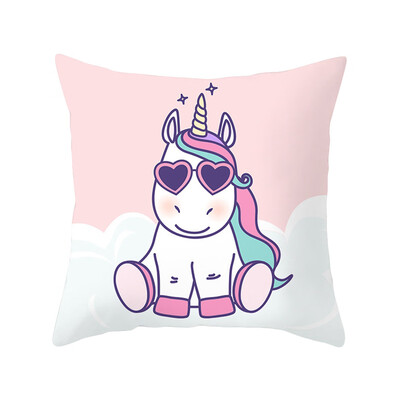 

Unicorn Pillow Case Mermaid Flamingo Sika Deer Penguin Elephant Cartoon Printed Pillow Cover