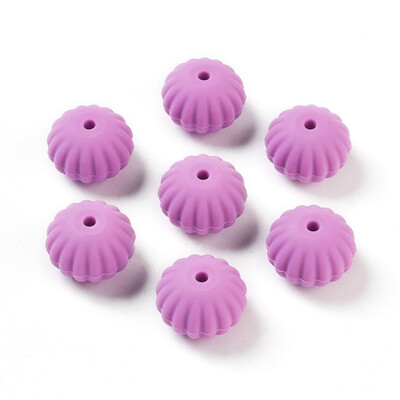 

Food Grade Environmental Silicone Beads Chewing Beads For Teethers DIY Nursing Necklaces Making Rondelle DarkOrchid 18x135mm