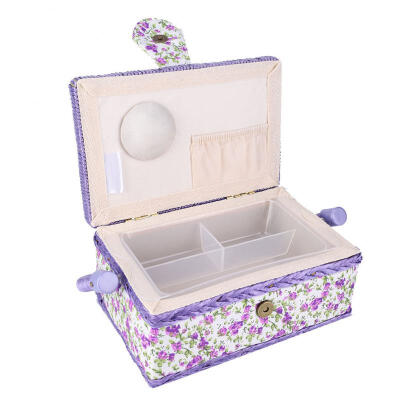 

Greensen Fabric Craft Handmade Sewing Basket Thread Needle Storage Box Organizer Flower Printed