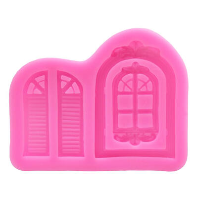

1pc Pink Fondant Silicone Mold Retro Door Frame Silicone Mold Cake Die Tool
