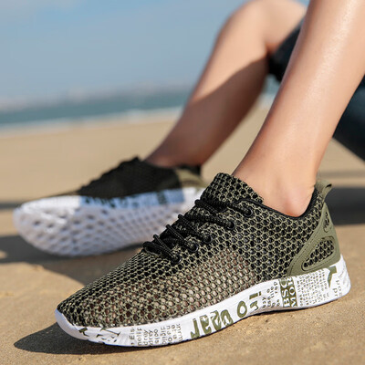 

New Breathable Flying Weaving Sports Mens Shoes Mens Tide Nets Students Running Casual Low Help Korean Edition