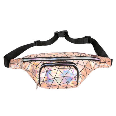 

Holographic Waist Belt Bags Women Fanny Pack Geometric Laser Phone Pouch