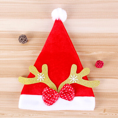 

Gobestart Christmas Hat Childrens Adult Decorations Gift High-Grade Double Plush Hat