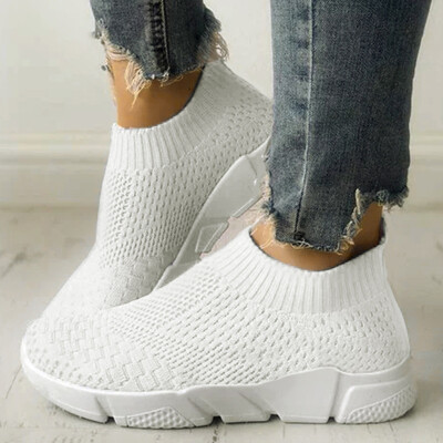 

Women Shoes Plus Size 42 Sneakers Women Summer Gym Shoes 2019 Breathable Flyknit White Sneakers Zapatillas Mujer Casual Krasovki