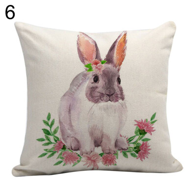 

Rabbit Printed Throw Pillow Case Easter Home Car Decor Sofa Bed Cushion Cover