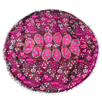 

JPGIF Large Mandala Floor Pillows Round Bohemian Meditation Cushion Cover Ottoman Pouf