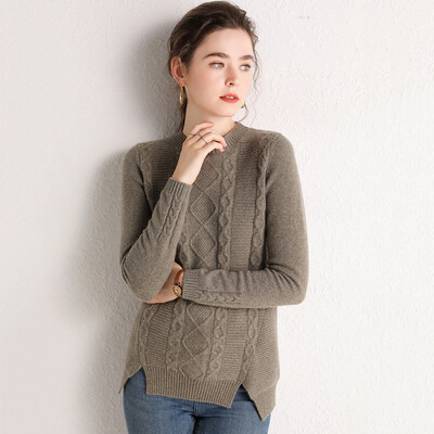 

Cashmere women 19 new autumnwinter pure cashmere albus white cashmere thick round collar womens pure cashmere WDDI26