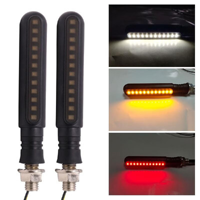 

Flowing Turn Signal Lamp 24 LED Sequential Indicator Light Daytime Running Light Rear Turn Signal Brake Lamp Universal 2Pcs