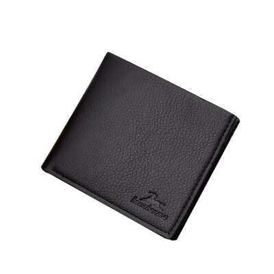 

Tailored Men Solid Color Vintage Open Lichee Pattern Multi Card Position Wallet Black