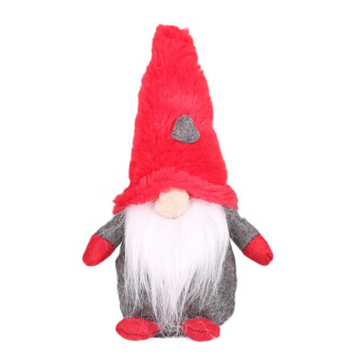 

Christmas Red Gray Doll Toy Children Kids Festival Gift Swedish Santa Xmas Tree Desktop Ornaments Christmas Home Party Figurine