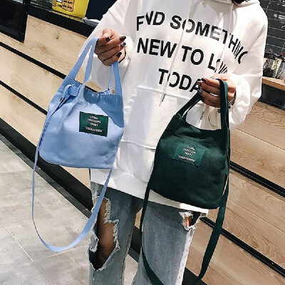 

Wholesale new Korean version of literature&leisure casual shoulder canvas Messenger bag female mini bag small fresh Sen bucket