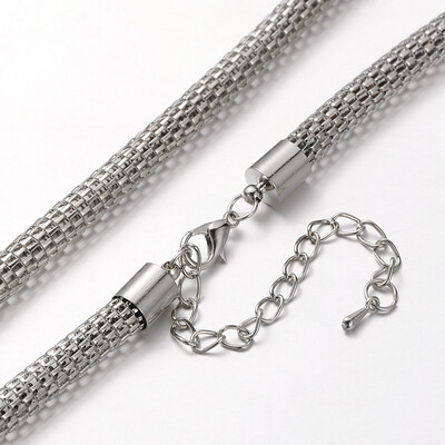 

Iron Lantern Chain Necklace Makings with Alloy Lobster Claw Clasps&Iron End Chains Platinum 303"