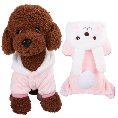 

Cute Rabbit Pattern Cat Puppy Dog Clothes Hoodie Clothing Jacket for Dogs Soft Fleece Winter Pet Coat Costume Winter Clothes