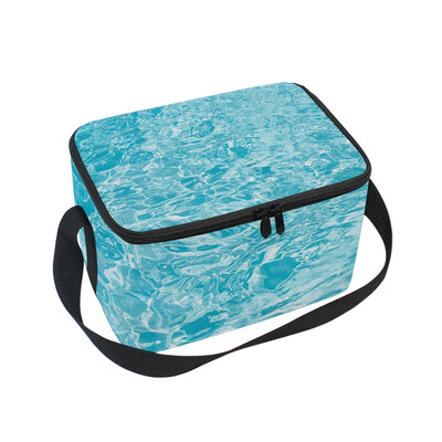 

ALAZA Insulated Lunch Box Blue Water Lunch Bag for Men Women Portable Tote Bag Cooler Bag