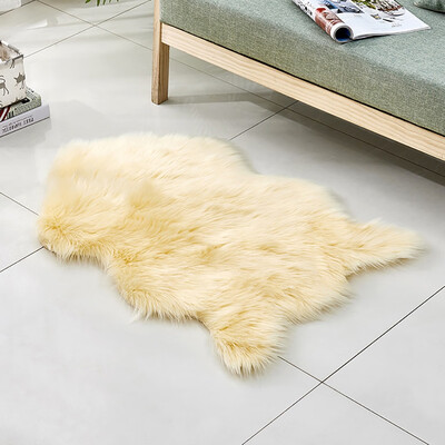 

Toponeto Wool Imitation Sheepskin Rugs Faux Non Slip Bedroom Shaggy Carpet Mats