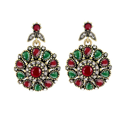 

Retro National Wind Necklace Ring Earrings Set Jewelry Fashion Jewelry Factory Direct Sales