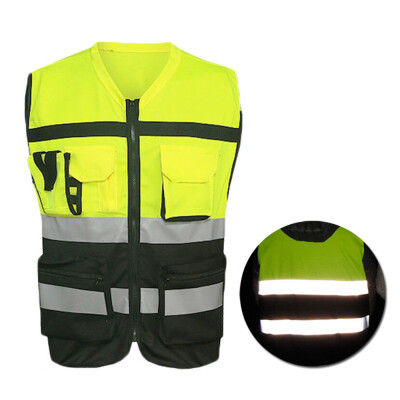 

High Visibility Safety Vest Security Reflective Jacket Traffic Waistcoats Tops