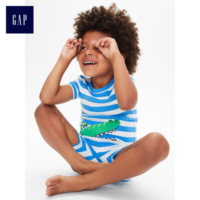 

GAP flagship store male&female crocodile pattern soft short-sleeved underwear set home service 295331 sky blue 12-18M
