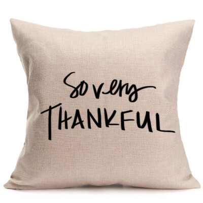 

Tailored Happy Fall Thanksgiving Day Soft Linen Pillow Case Cushion Cover Home Decor