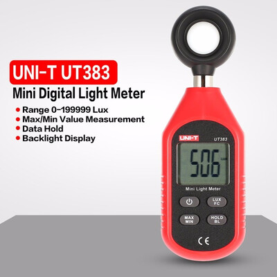 

UNI-T UT383 Light Meter 200000 LUX Digital Luxmeter Luminance Lux Fc Test Max Min Illuminometers Photometer