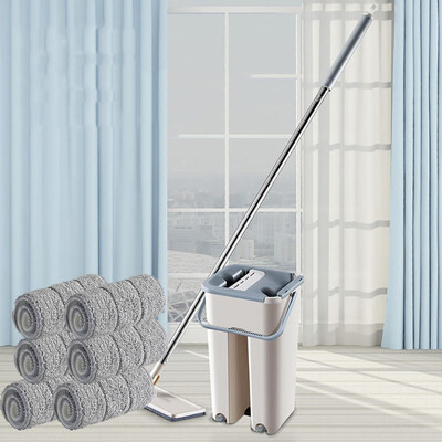 

〖Follure〗Sided Non Hand Washing Flat Mop Wooden Floor Mop Dust Push Mop Home Cleaning