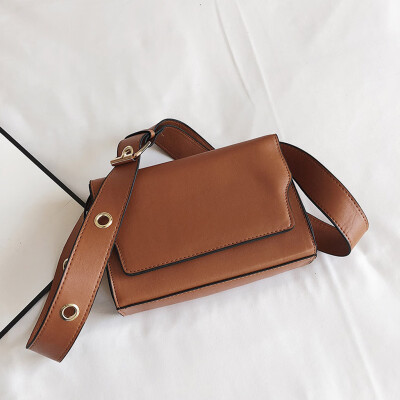 

Tailored Fashion Girls Leather Retro Solid Color Wild Shoulder Bag Messenger Bag