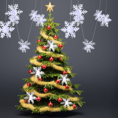 

Siaonvr Christmas Snowflake String Decoration 3D Snowflake Paper Hanging Flag Decoration