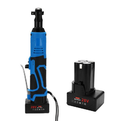 

28V Multifunctional Cordless Rechargeable Electric Wrench 38 Inch Right Angle Electric Ratchet Wrenches with LED Light
