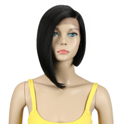 

Noble Wigs Straight Synthetic Lace Front Hair 12" Ombre 3 Color Lace Front Wig Cosplay Blonde Lace Front Wig