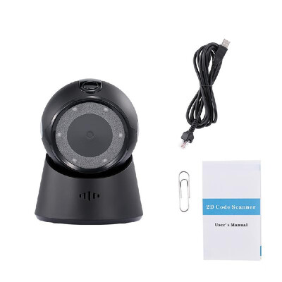 

Wired Barcode Scanner USB Versatile Scanning Hands-free Scan QR Code 1D&2D Code Reader for SupermarketsStores Black