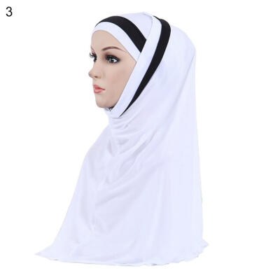 

Fashion Double Color Splicing Women Scarf Muslim Hijab Head Wrap Headscarf