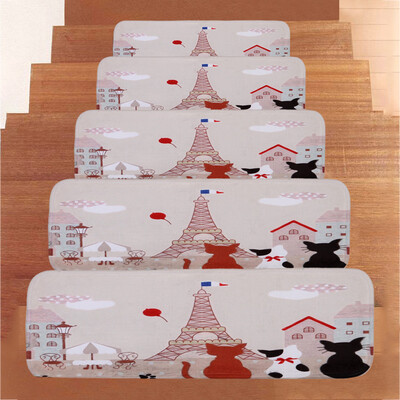 

Toponeto 1Set StepBasic Non-Slip Coral Fleece Resistant Carpet Stair Mat