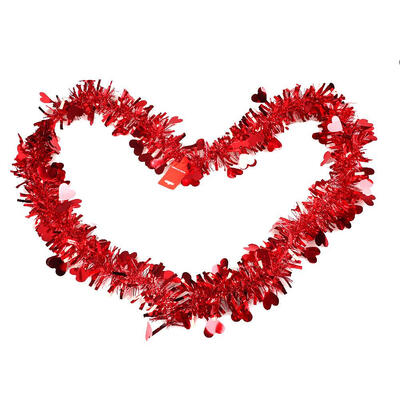 

Heart Shape Tinsel Garland Ribbon Bar Shiny Tops DIY Ornaments Party Decor