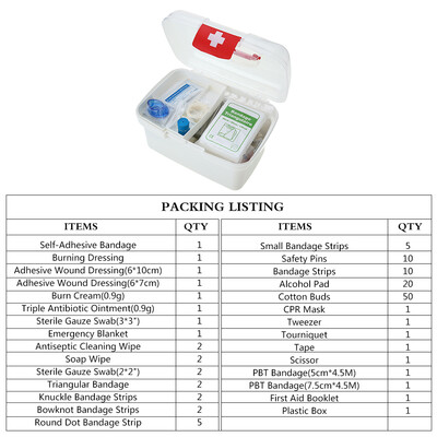 

129PCS All Purpose First Aid Kits Box for Home Car Outdoor Family Emergency Medicine Storage Box Organizer Set FDA Approved