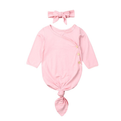 

Newborn Baby Infant Swaddle Sleeping Bag Sack Headwear Cotton Outfit Set Clothes
