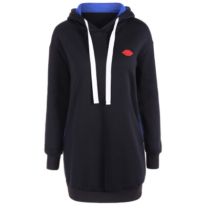 

Drawstring Fleece Hoodie Dress