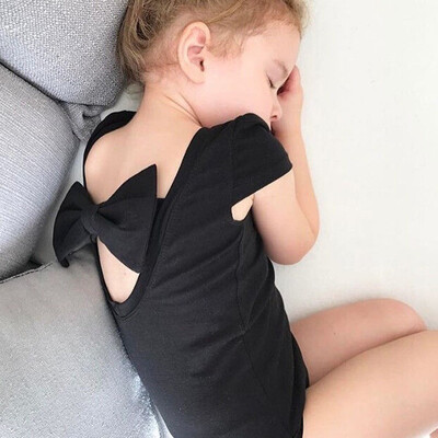 

Infant Baby Girl Kid Newborn Solid Bow Romper Bodysuit Sunsuit Outfits